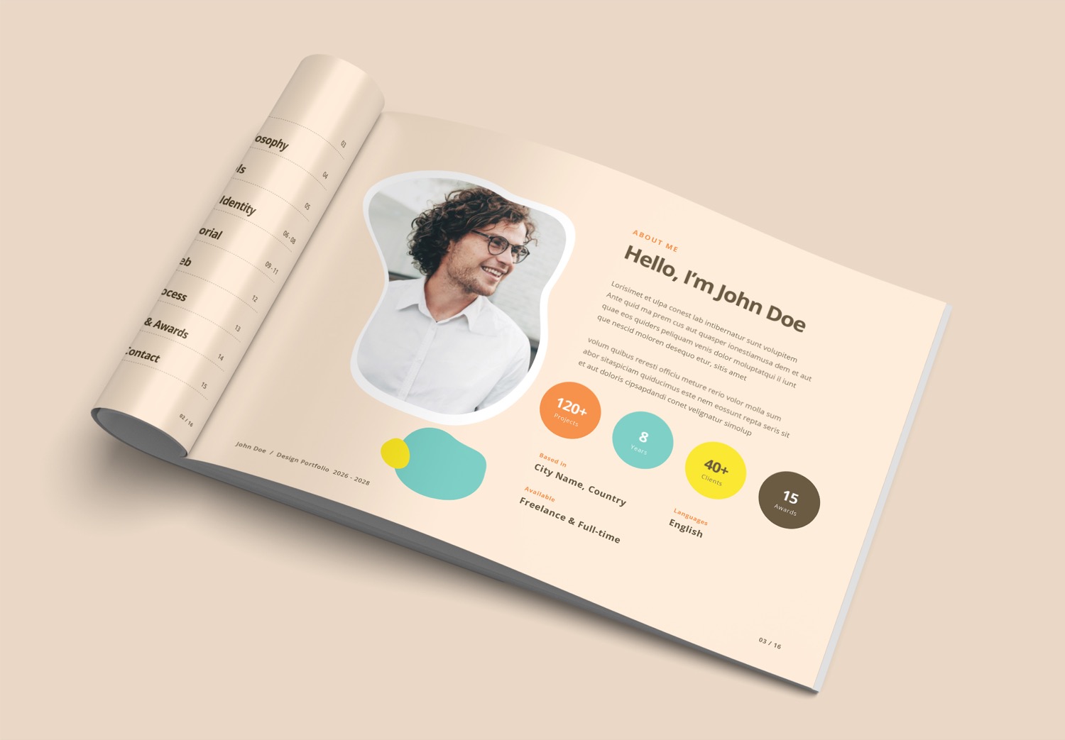 Free Landscape Portfolio Brochure Template - Single Page Show
