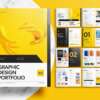 Free Modern Portfolio Layout Template with Yellow Accents