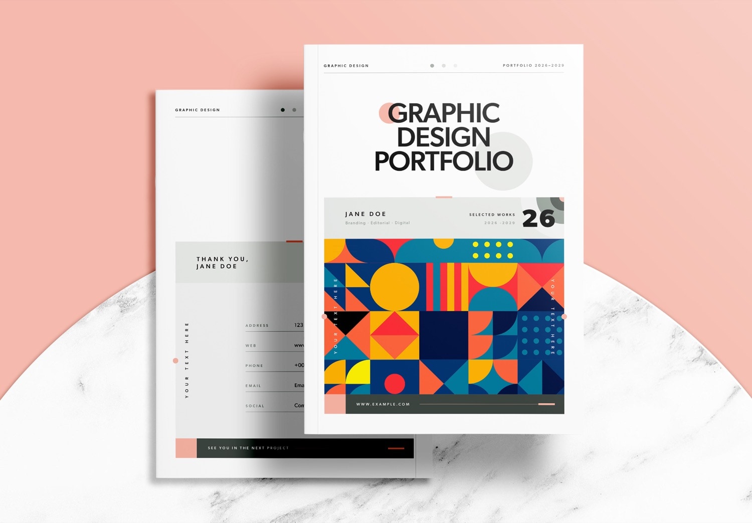 Free Portfolio Brochure Layout Template - Cover & Back