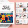 Free Portfolio Brochure Layout Template with Gray and Pink Accents